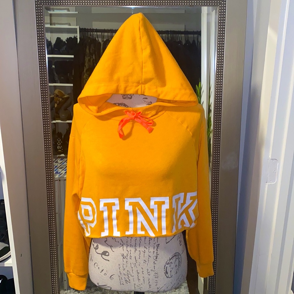 Pink crop hoodie